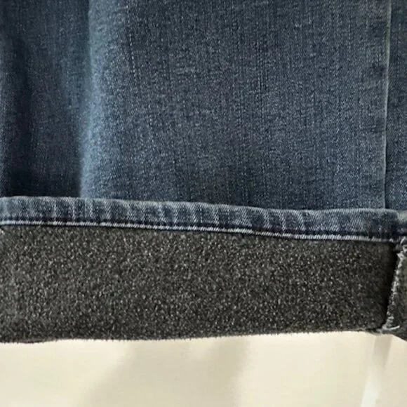 Wide Leg Elastic Waist Banded Terry Clothed Line Jeans - Picture 4 of 4